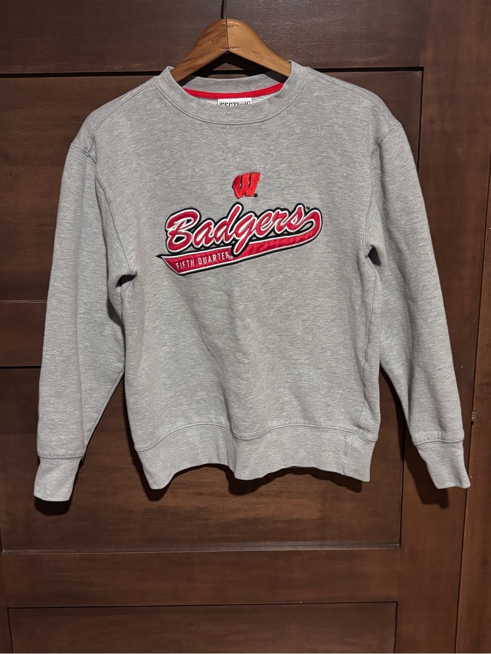 Badgers Graphic Crewneck Sweatshirt - Gray & Red